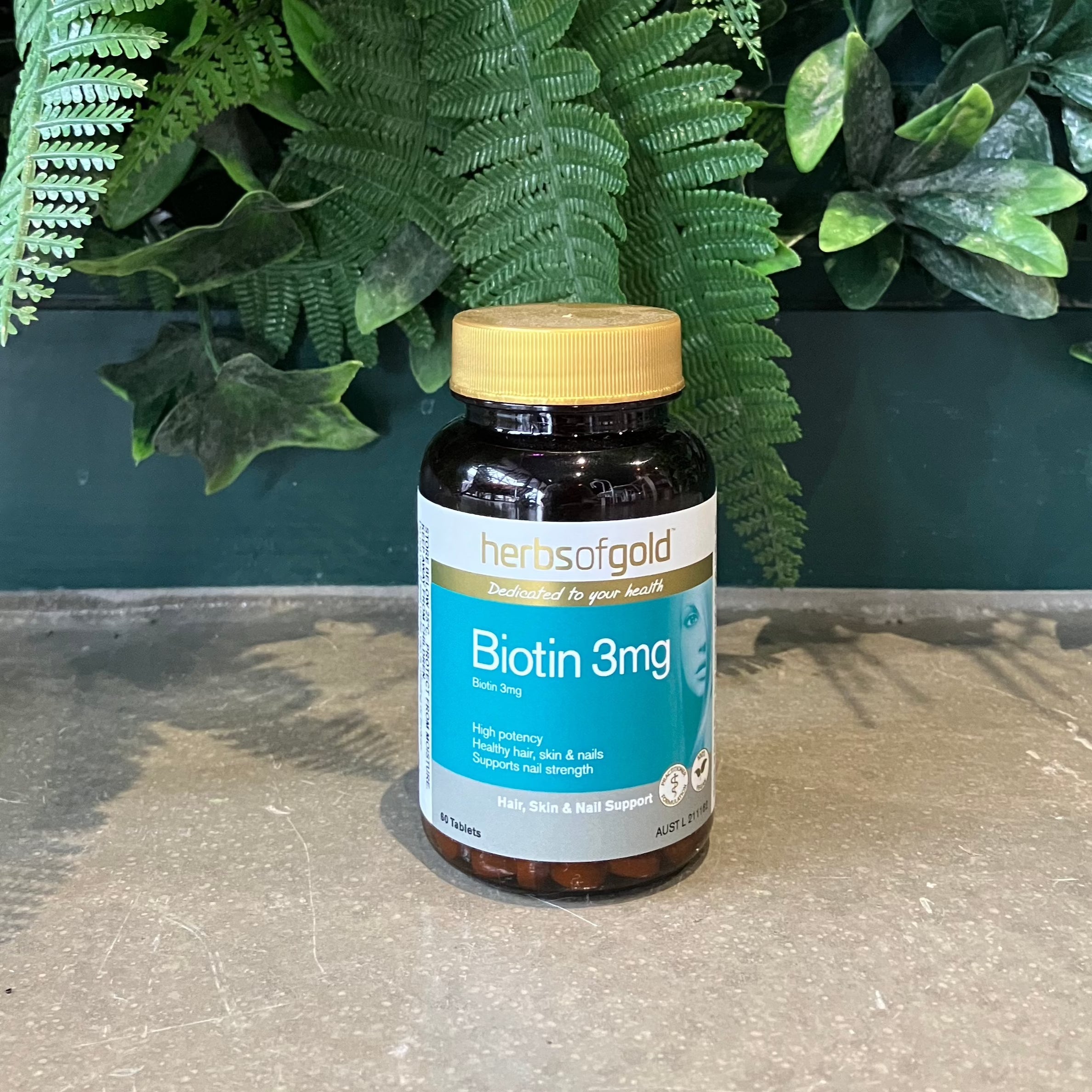 Biotin 3mg - Herbs of Gold - 60 tablets